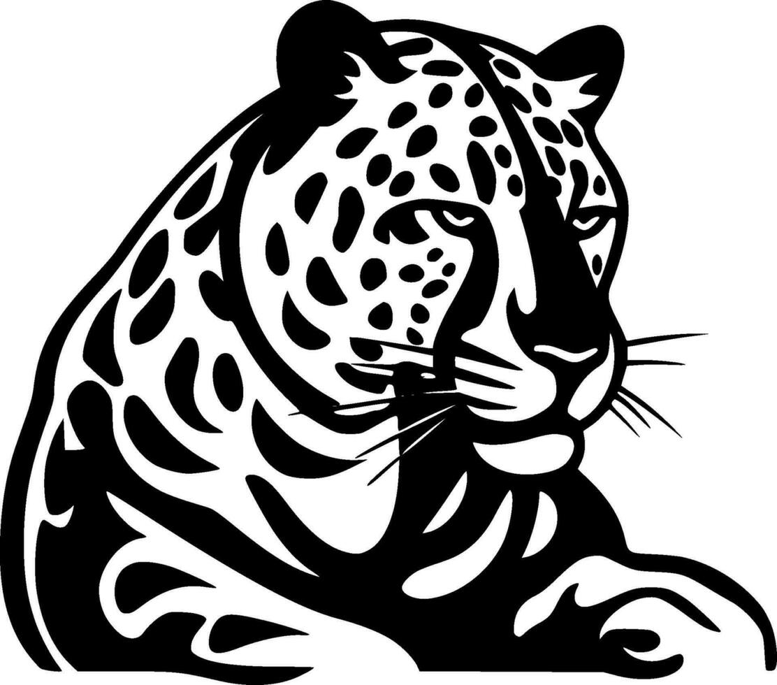 leopardo, minimalista y sencillo silueta - vector ilustración