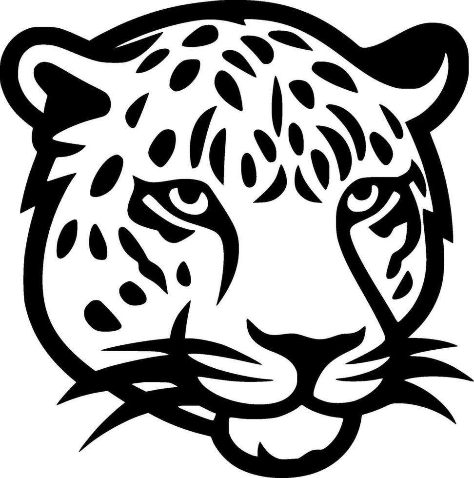 Leopard - Black and White Isolated Icon - Vector illustration