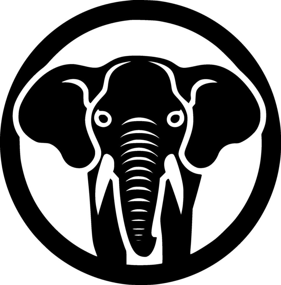 Elephant, Minimalist and Simple Silhouette - Vector illustration