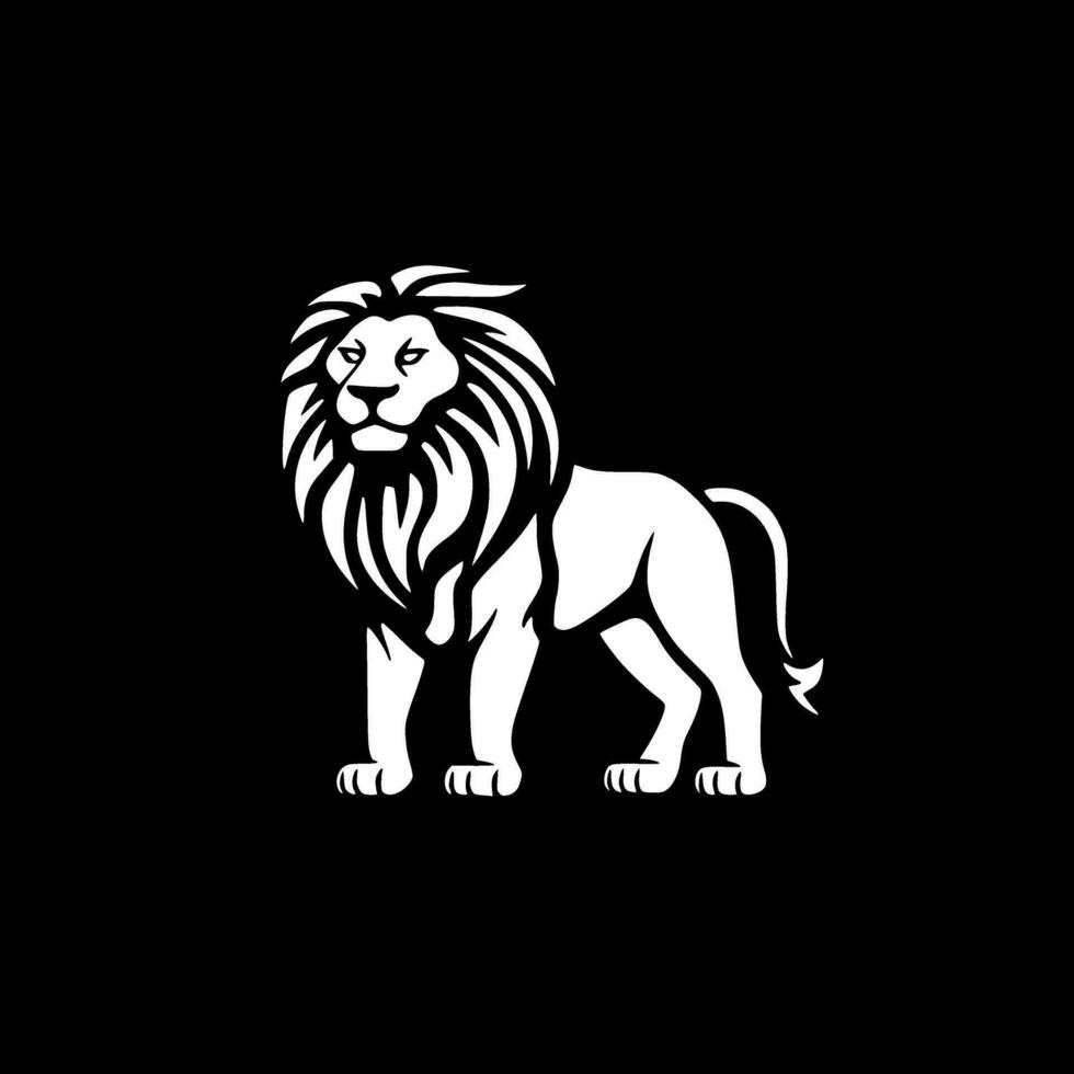 Lion - Black and White Isolated Icon - Vector illustration