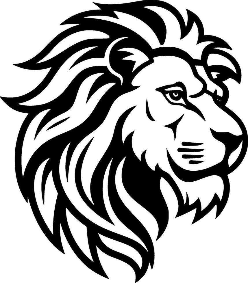 Lion, Minimalist and Simple Silhouette - Vector illustration