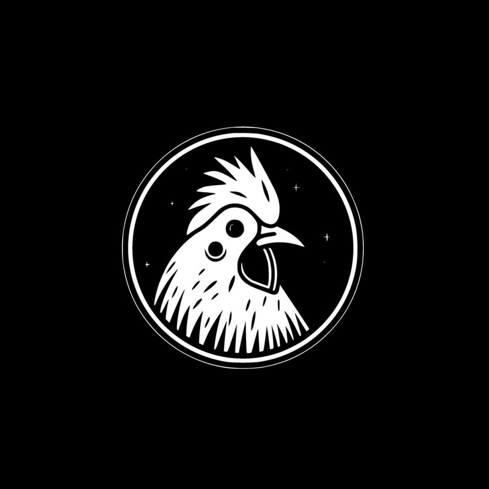 Chicken - Black and White Isolated Icon - Vector illustration