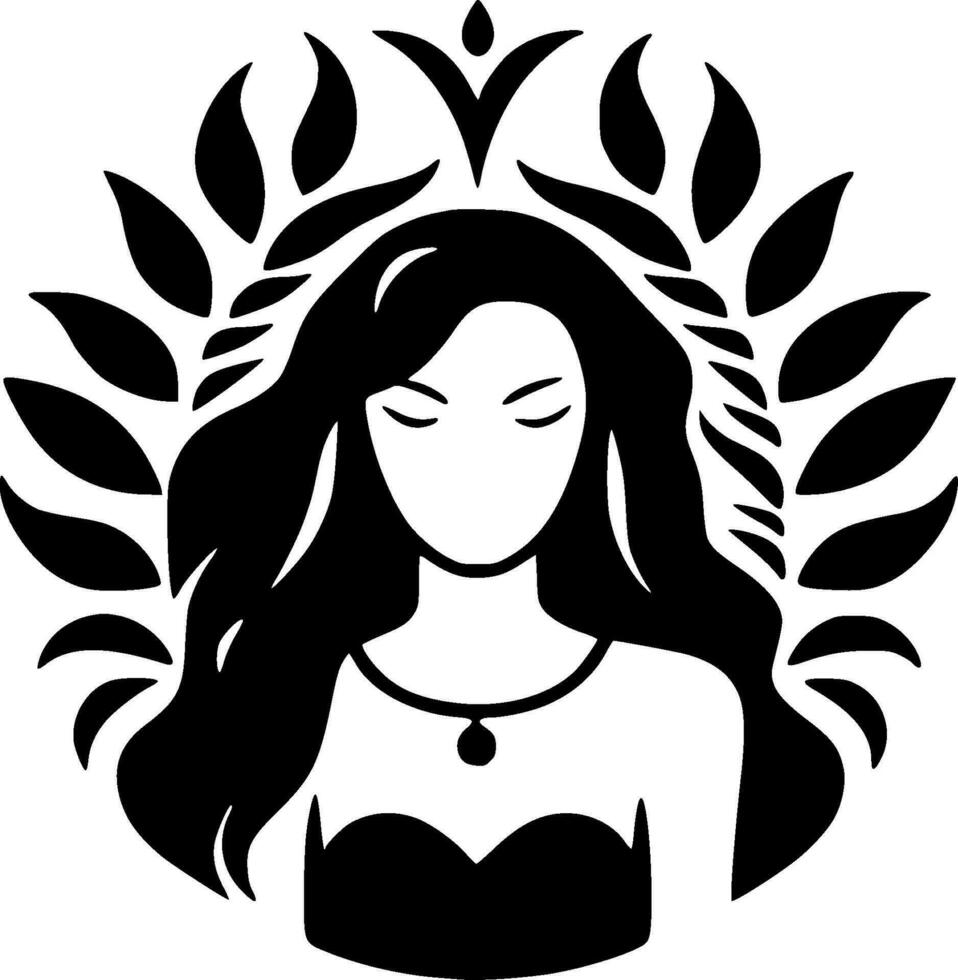 boho - negro y blanco aislado icono - vector ilustración