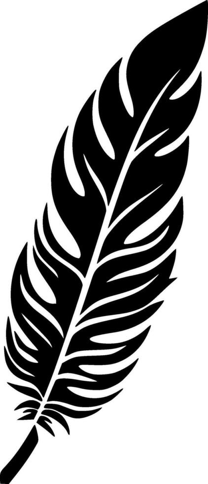 Feather, Black and White Vector illustration