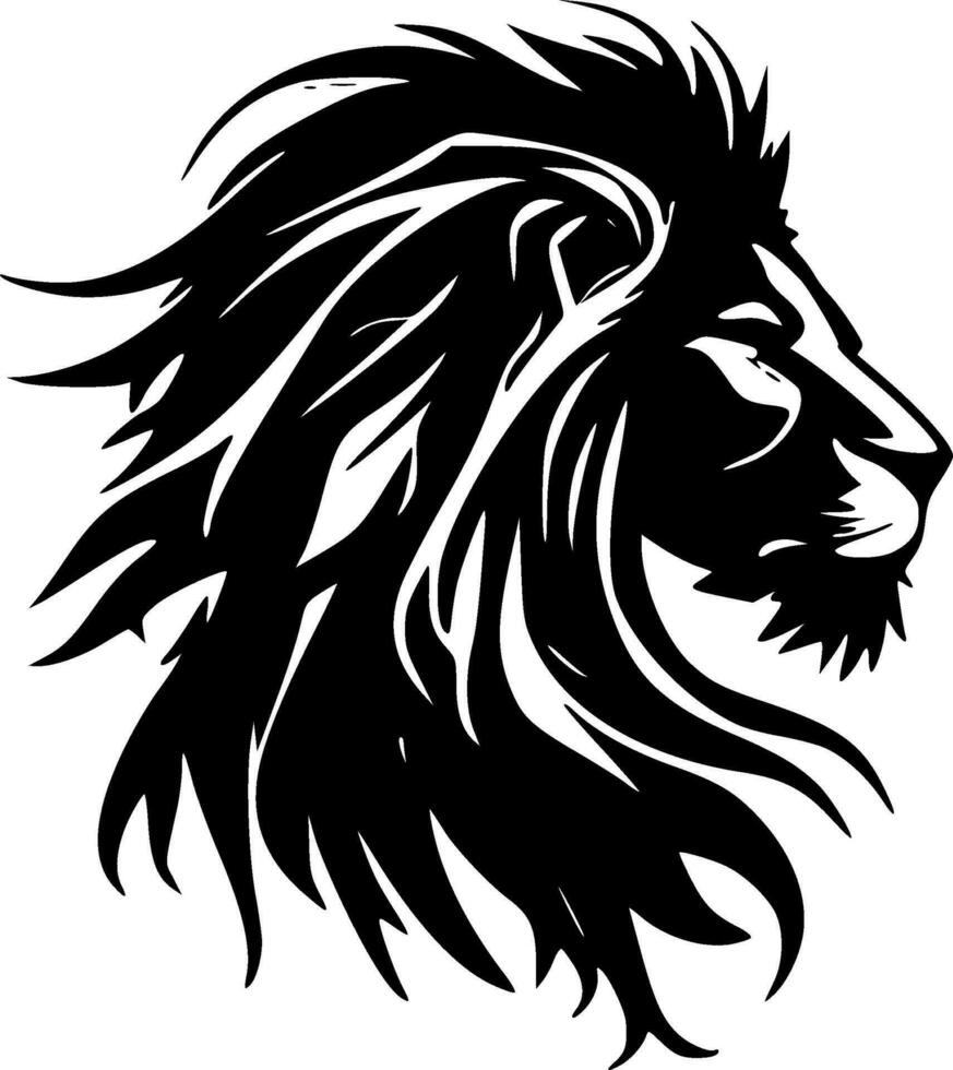 león - negro y blanco aislado icono - vector ilustración