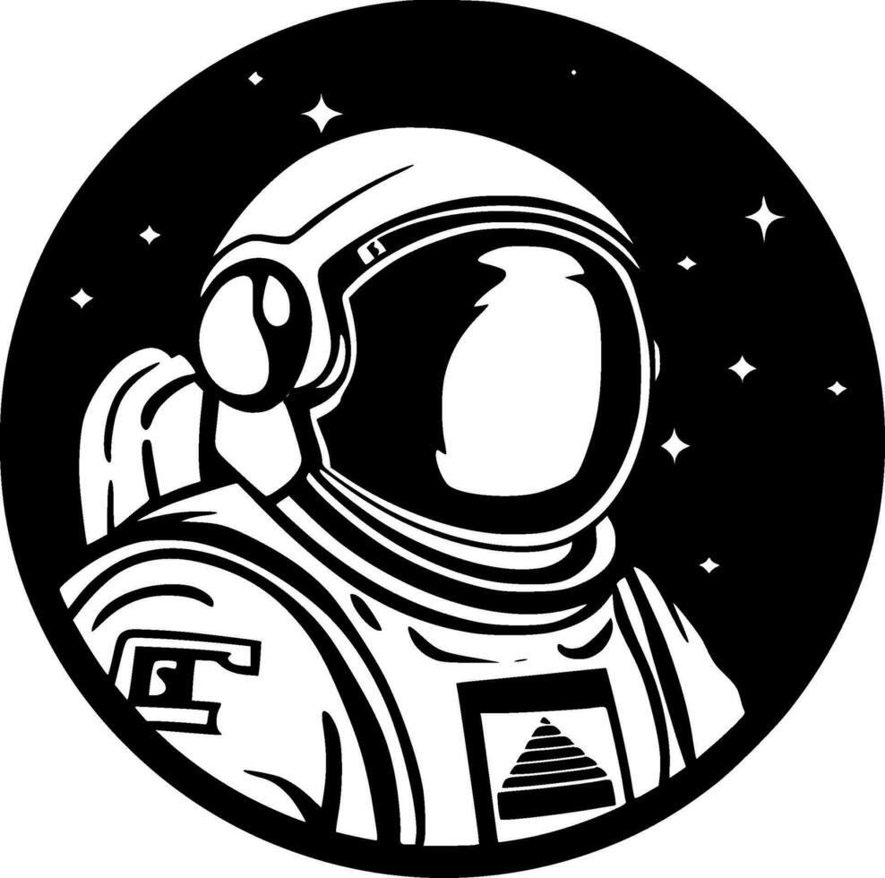 astronauta, minimalista y sencillo silueta - vector ilustración