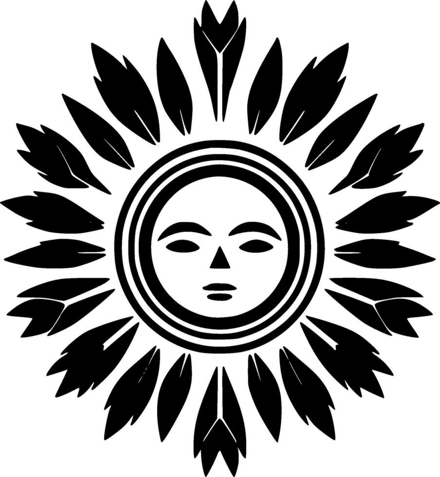 Boho - Black and White Isolated Icon - Vector illustration