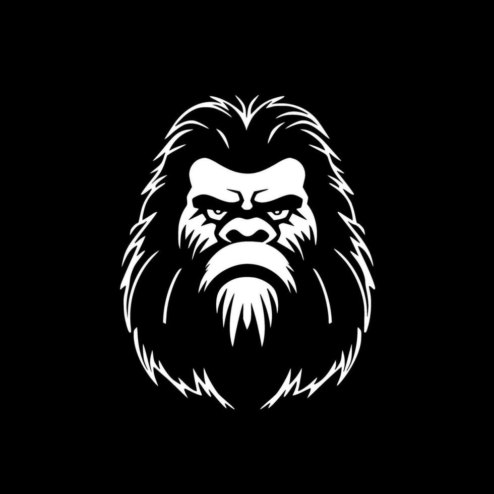 Bigfoot, Black and White Vector illustration