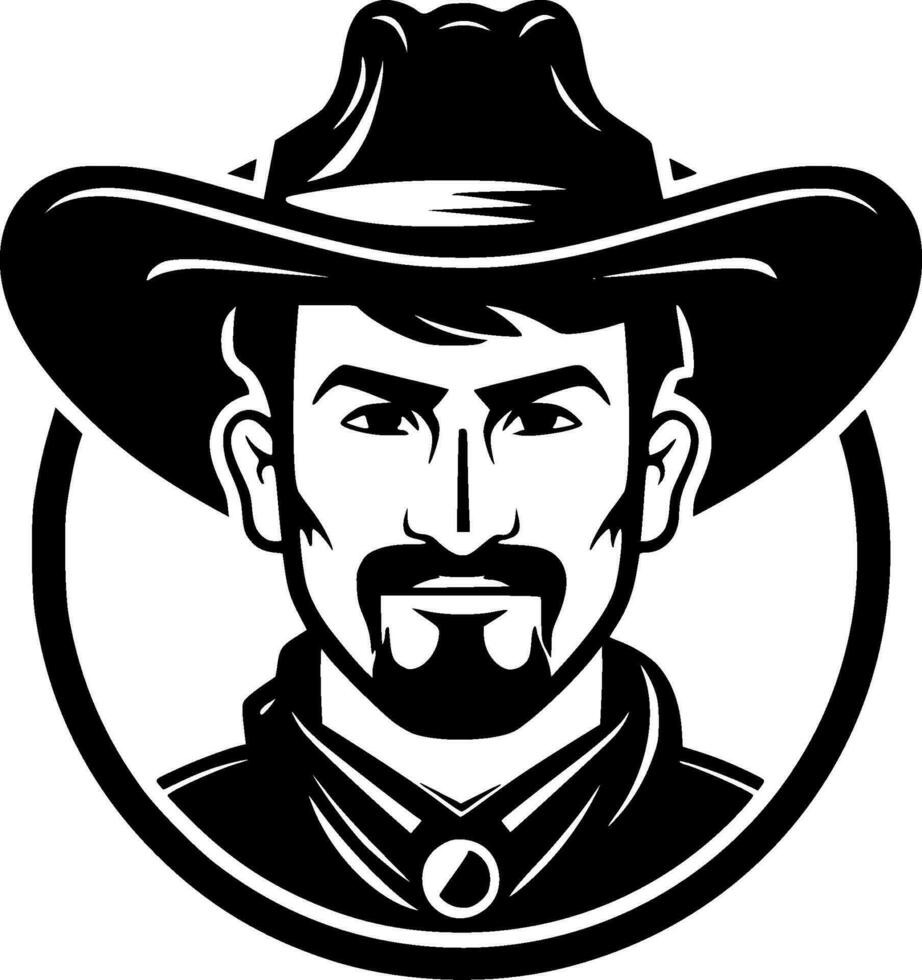 Western, Black and White Vector illustration