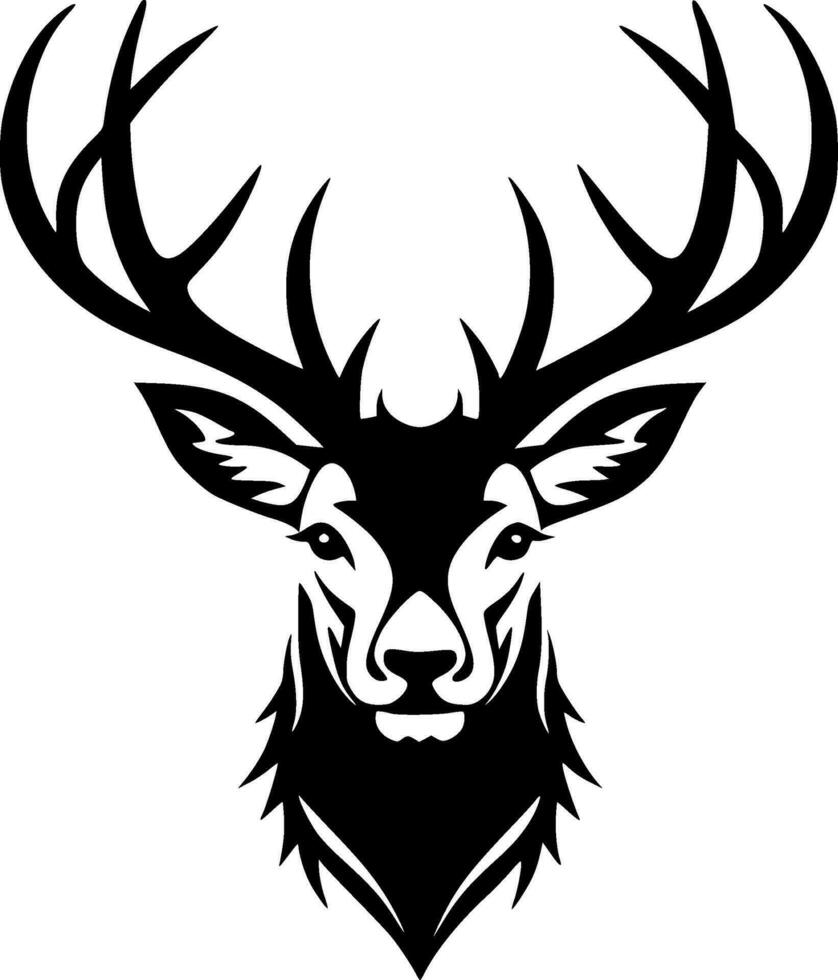 Dear, Black and White Vector illustration