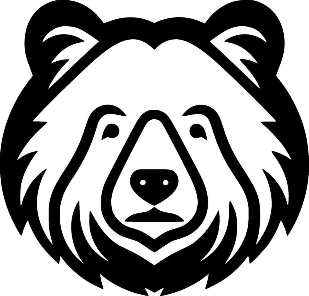 oso - negro y blanco aislado icono - vector ilustración