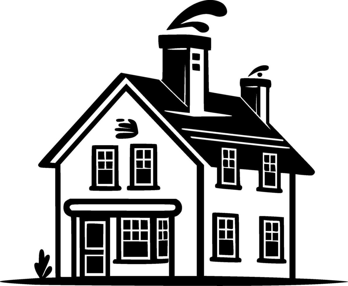 House, Minimalist and Simple Silhouette - Vector illustration