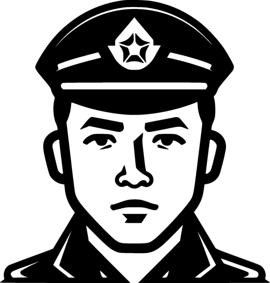 ejército, negro y blanco vector ilustración