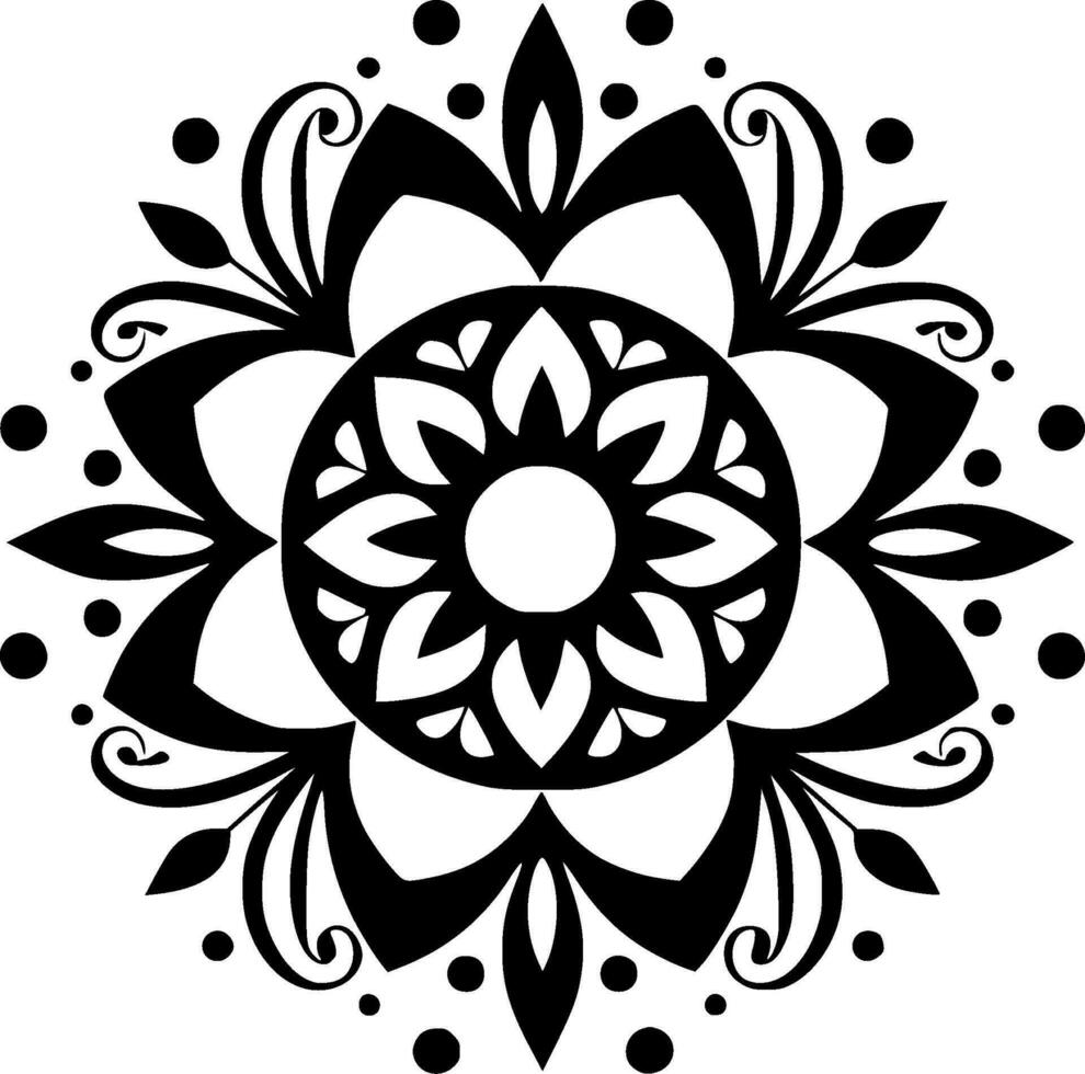 Mandala, Minimalist and Simple Silhouette - Vector illustration