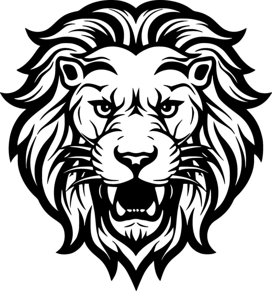 león, negro y blanco vector ilustración