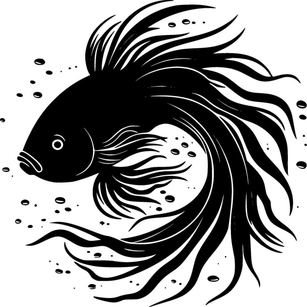 Beta Fish, Minimalist and Simple Silhouette - Vector illustration
