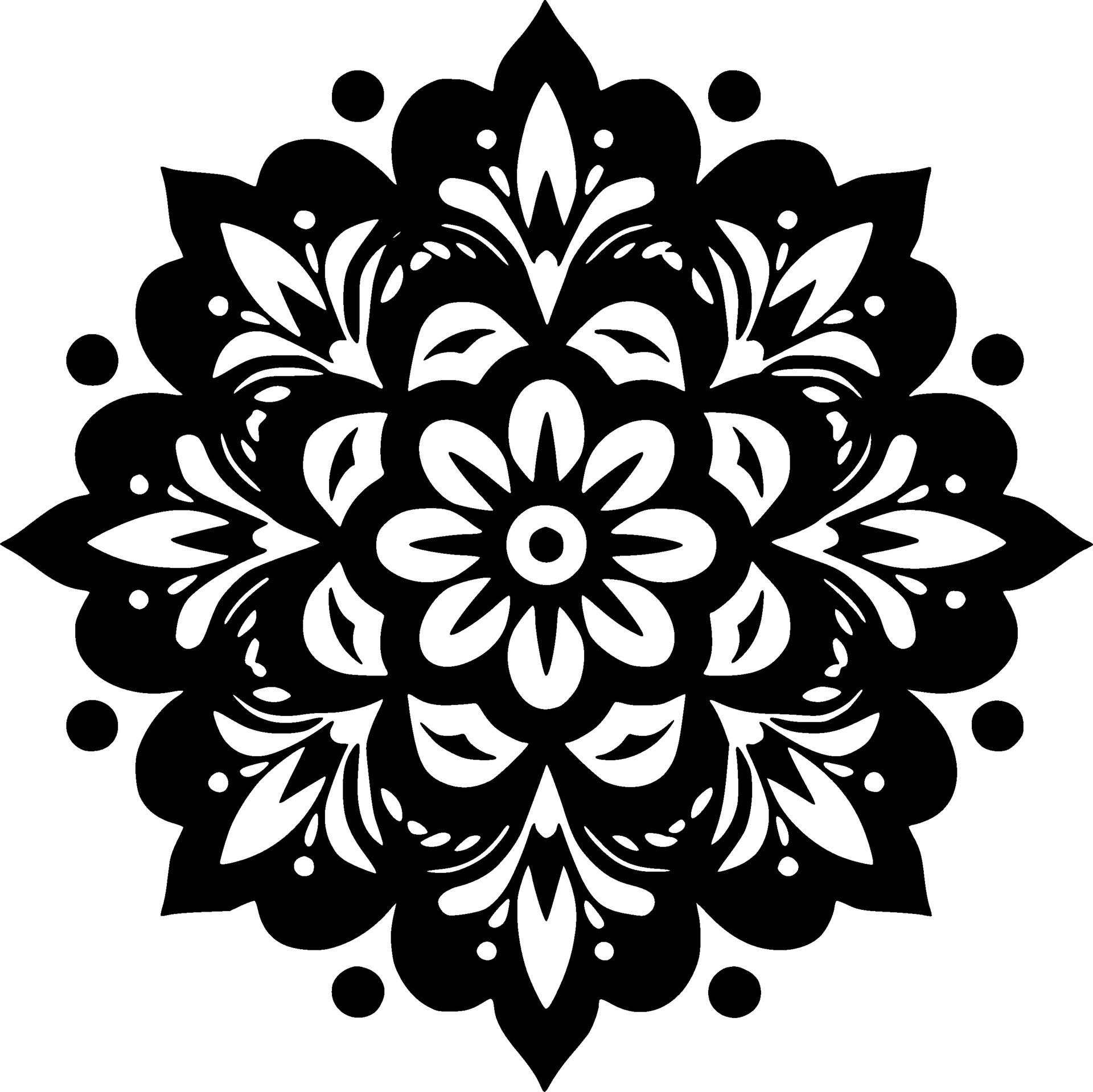 Mandala, Black and White Vector illustration 26708005 Vector Art at