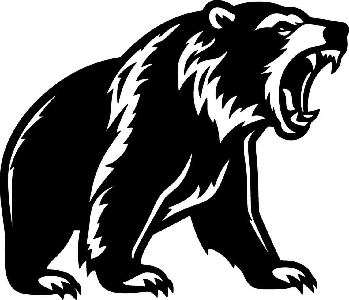 Bear, Black and White Vector illustration