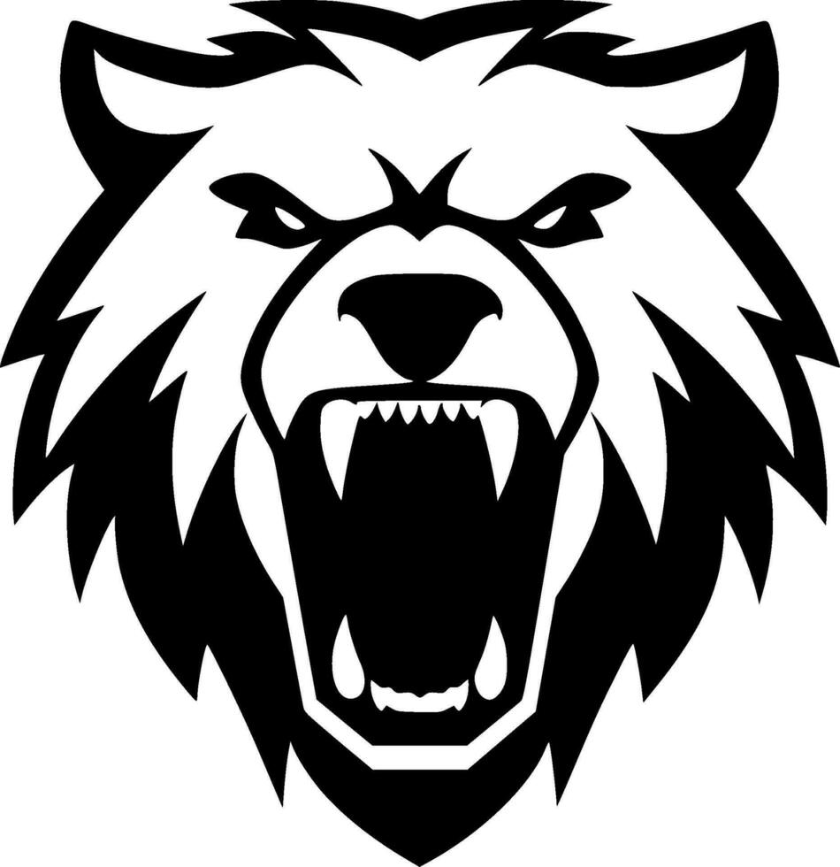 Bear - Black and White Isolated Icon - Vector illustration