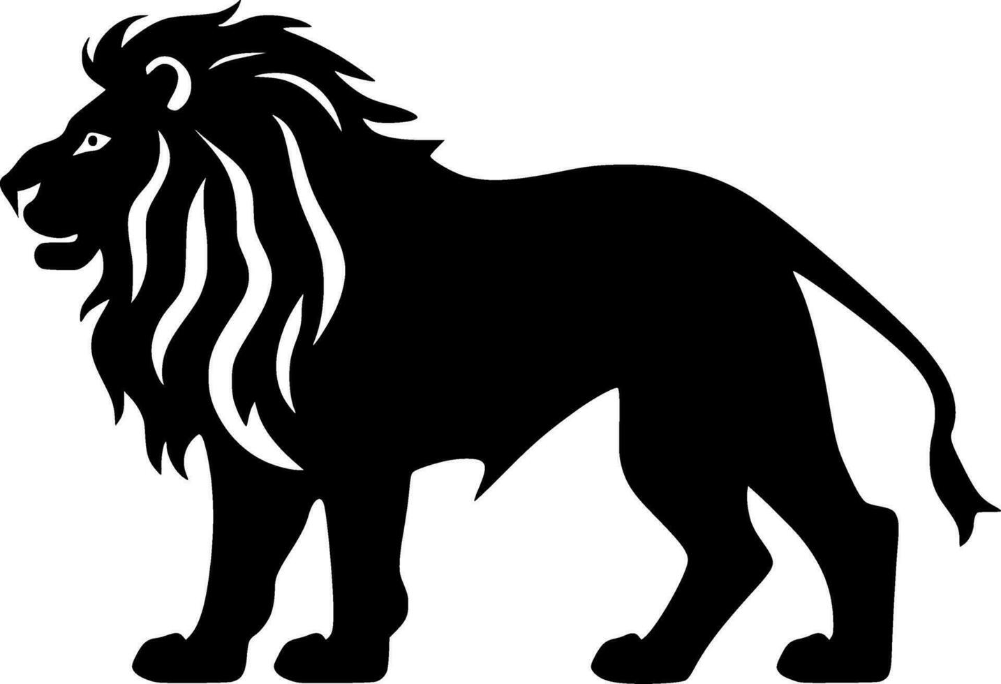 Lion - Black and White Isolated Icon - Vector illustration