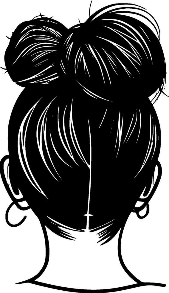 Messy Bun - High Quality Vector Logo - Vector illustration ideal for T-shirt graphic