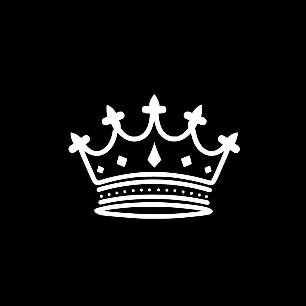 Crown, Black and White Vector illustration