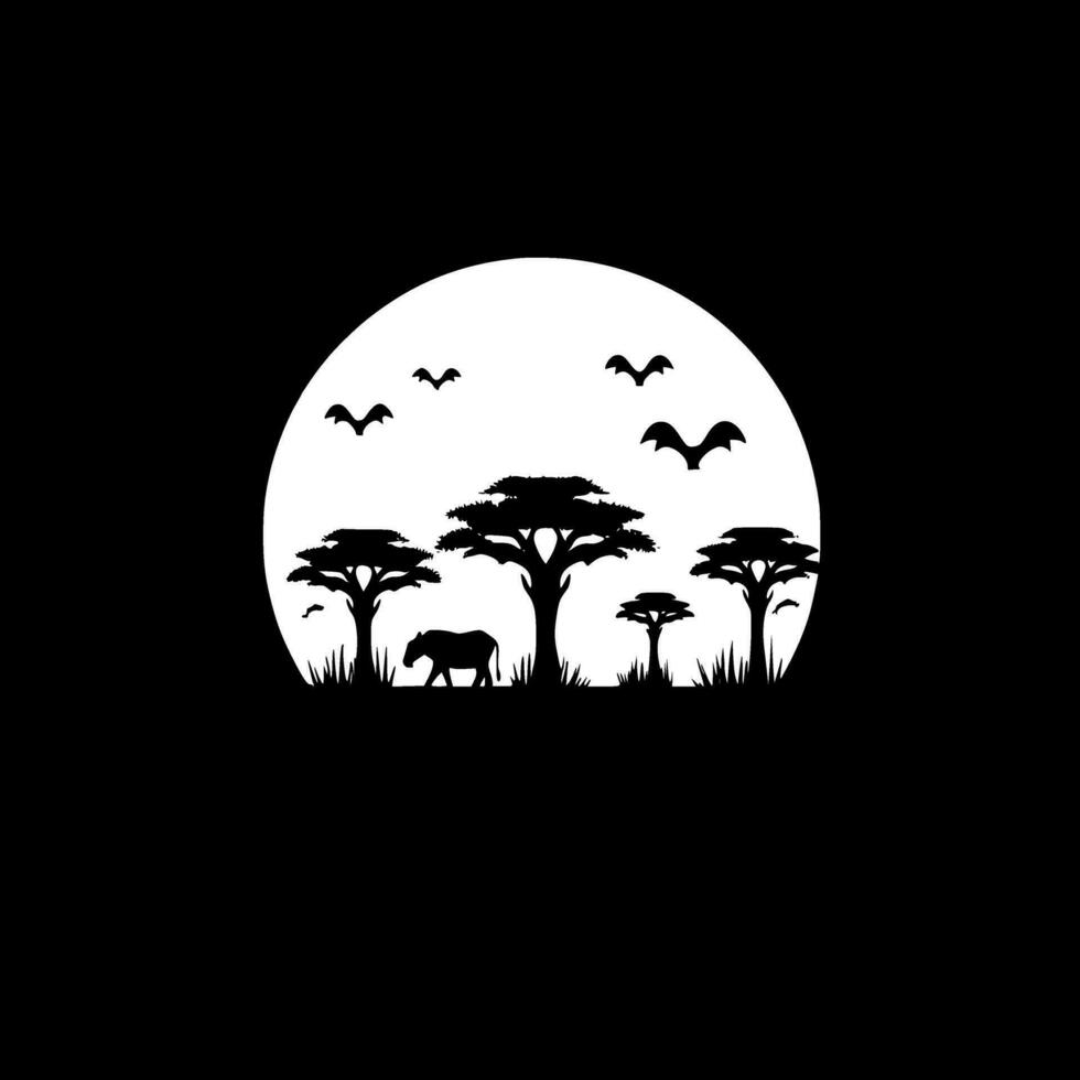 Africa - Black and White Isolated Icon - Vector illustration