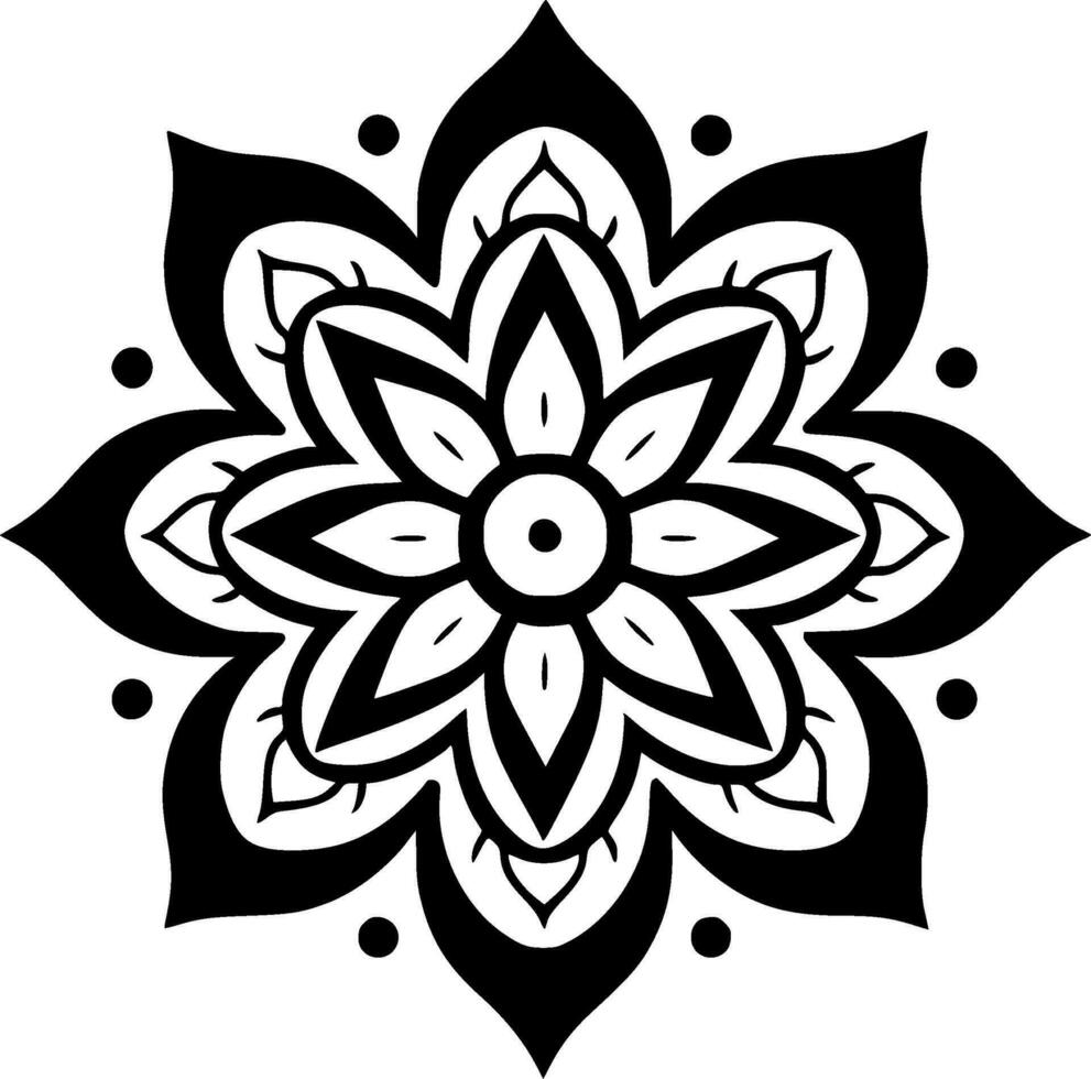 Mandala, Minimalist and Simple Silhouette - Vector illustration