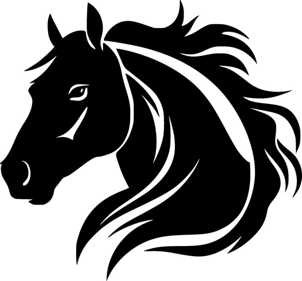 Horse, Minimalist and Simple Silhouette - Vector illustration