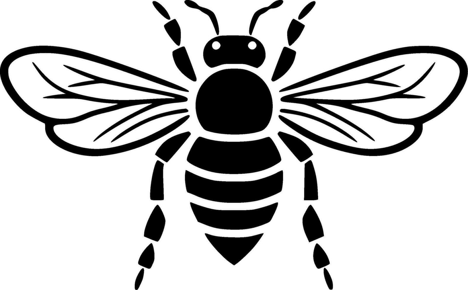 Bee, Minimalist and Simple Silhouette - Vector illustration