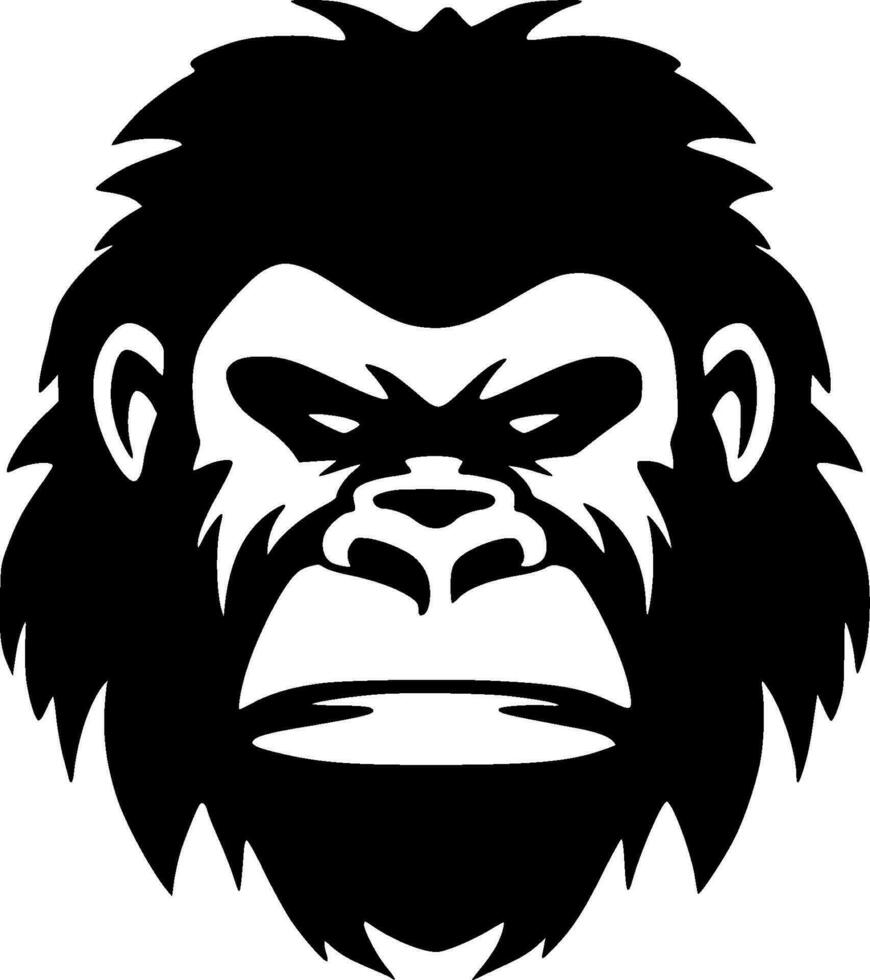 Gorilla, Black and White Vector illustration