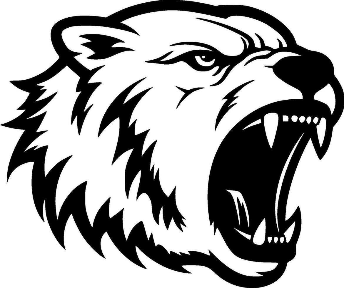 Bear, Black and White Vector illustration