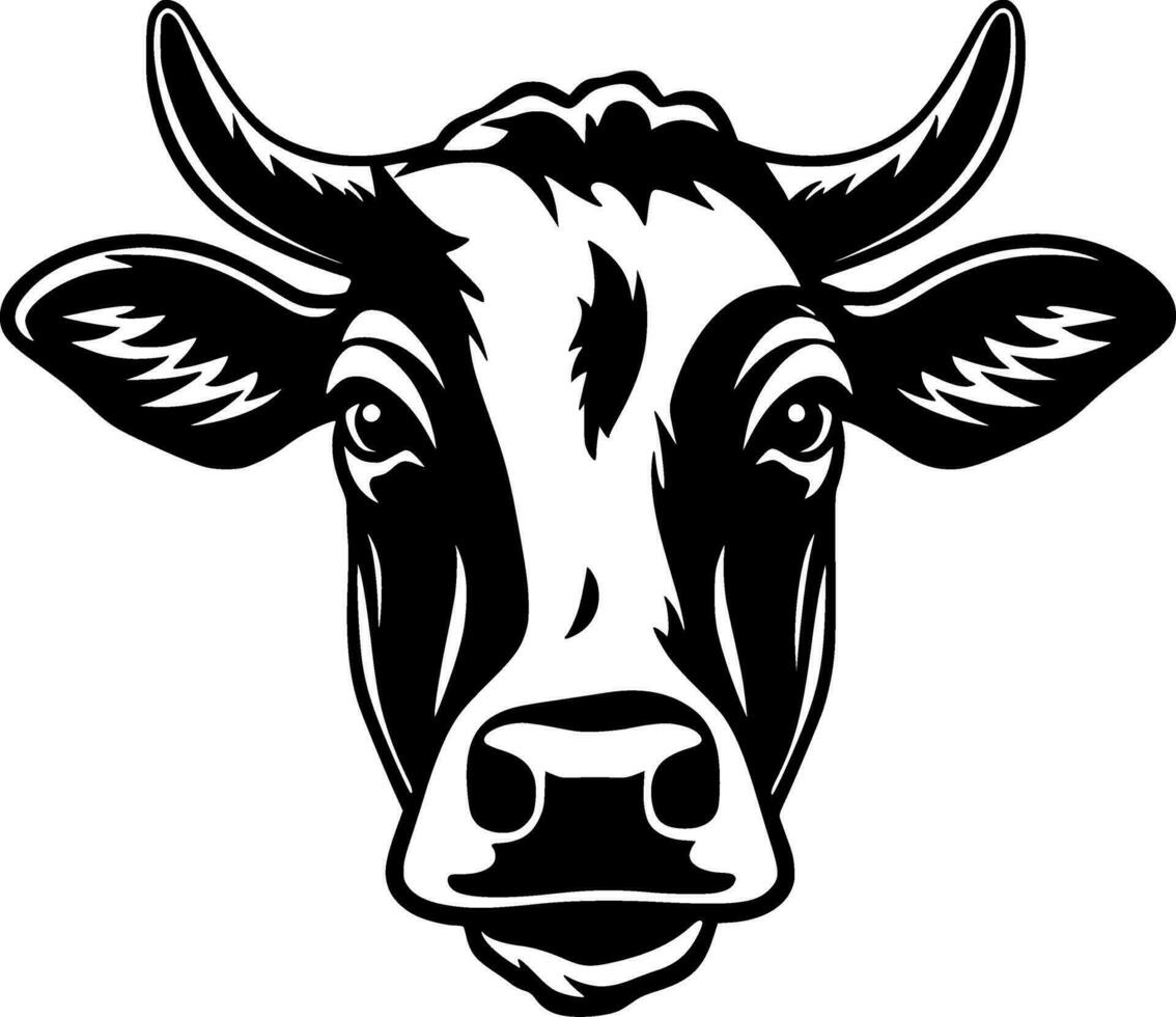 Cow, Minimalist and Simple Silhouette - Vector illustration