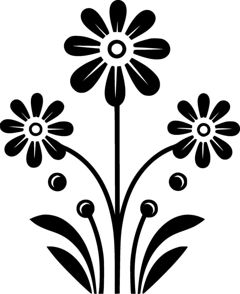Flower, Minimalist and Simple Silhouette - Vector illustration