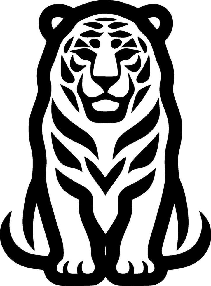 Leopard - Black and White Isolated Icon - Vector illustration