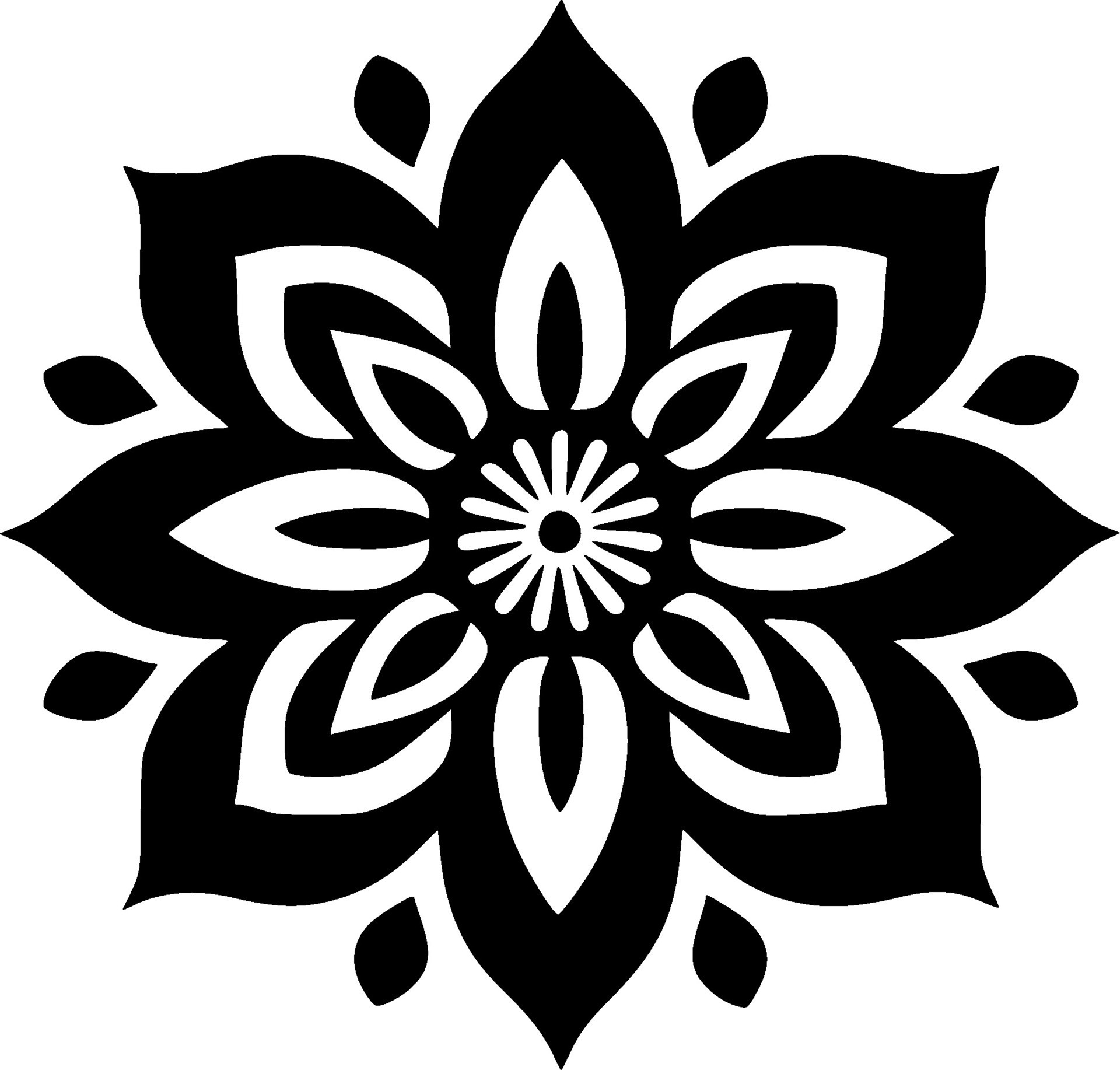 Mandala, Black and White Vector illustration 26708187 Vector Art at