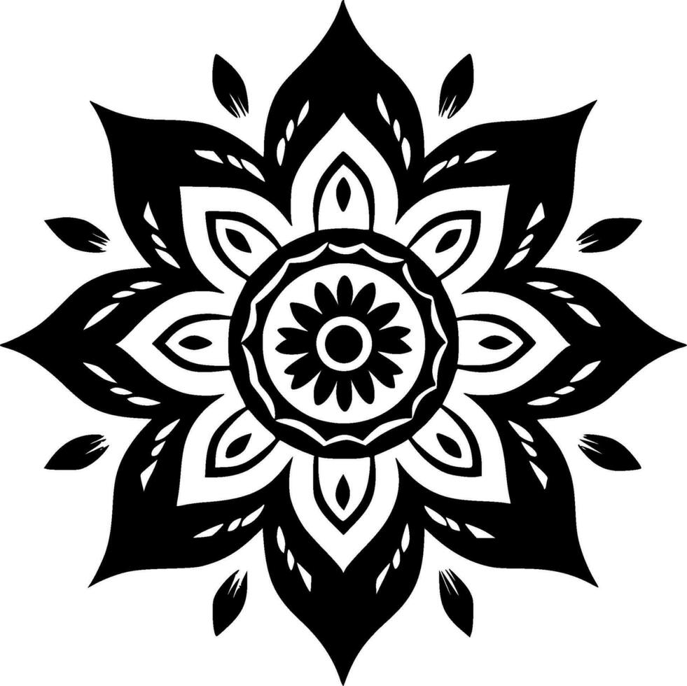 Mandala, Minimalist and Simple Silhouette - Vector illustration