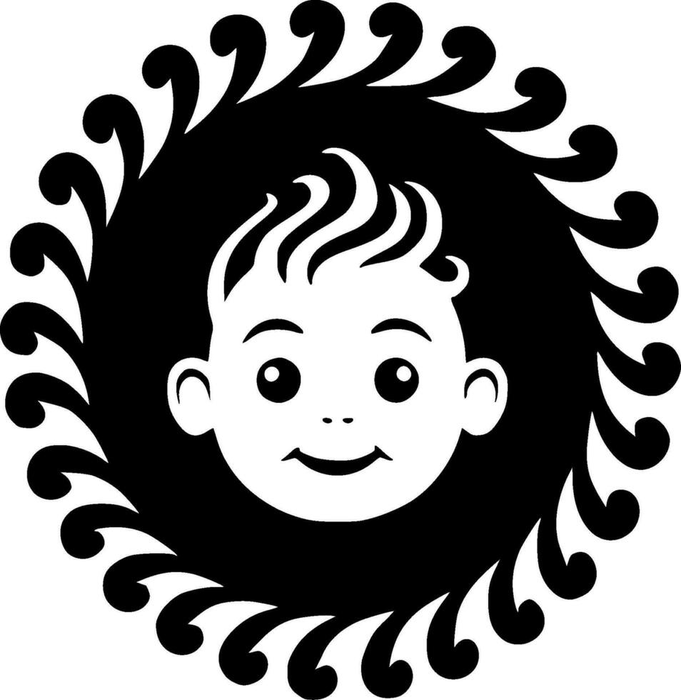 Baby - Black and White Isolated Icon - Vector illustration