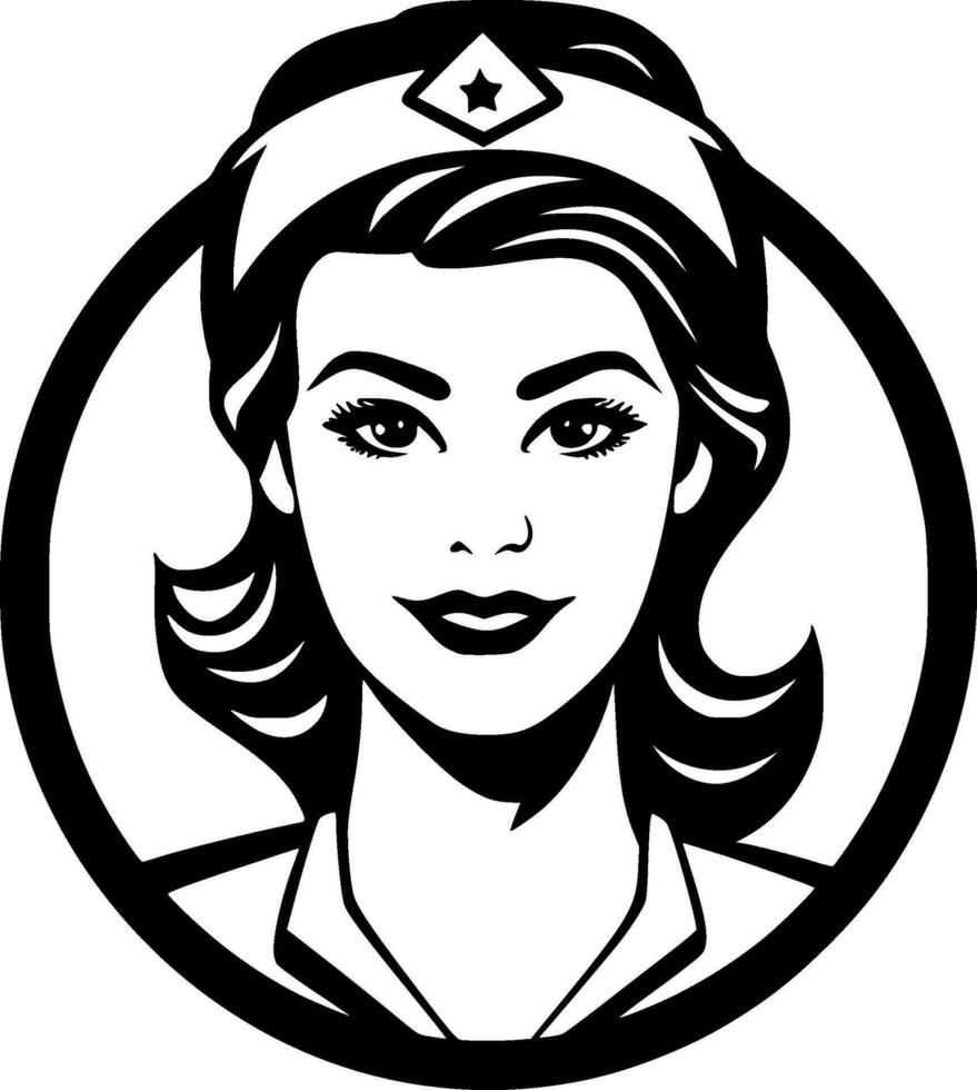 Nurse, Minimalist and Simple Silhouette - Vector illustration