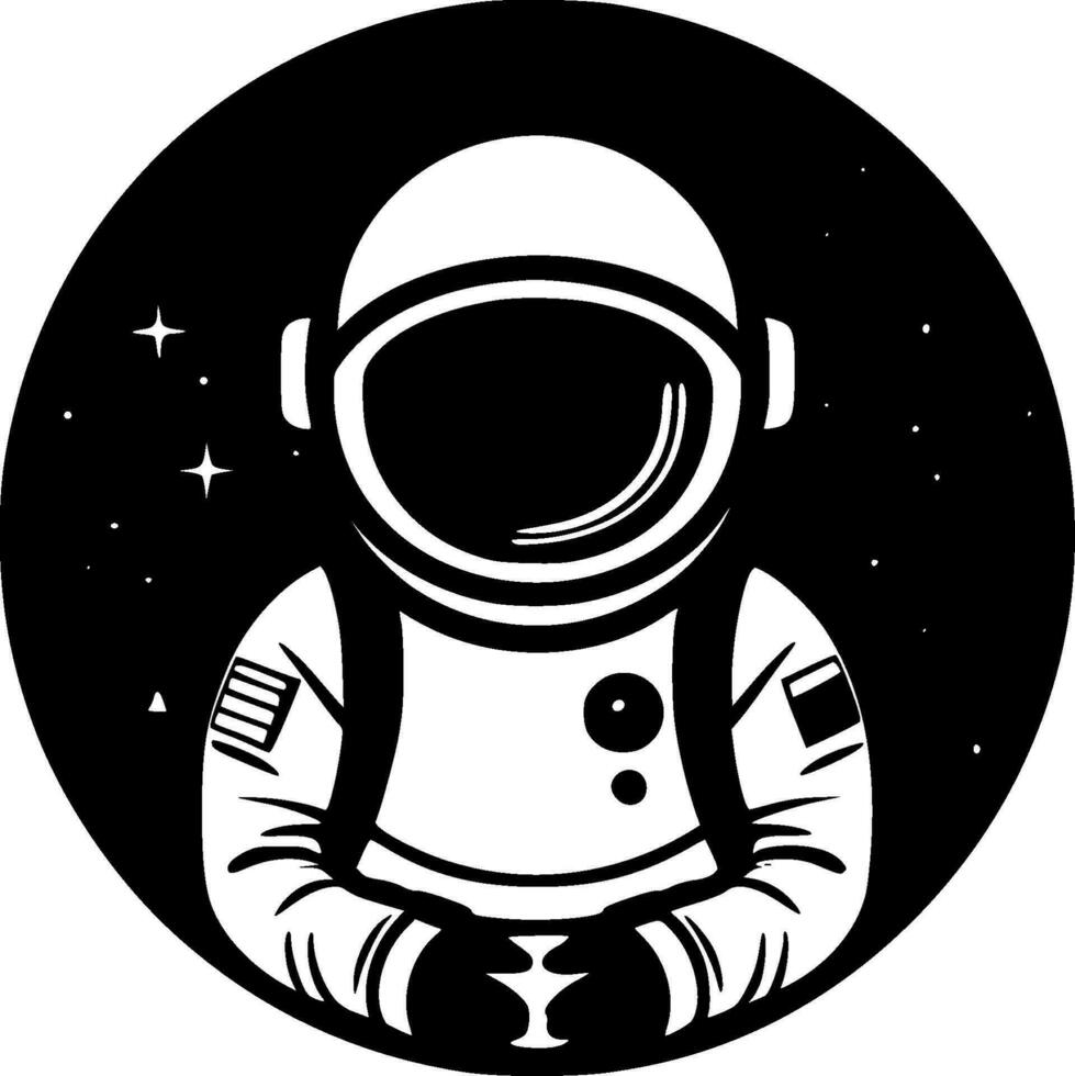 astronauta - minimalista y plano logo - vector ilustración