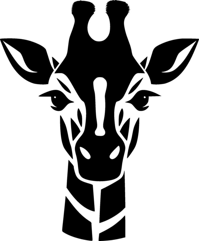 Giraffe, Black and White Vector illustration