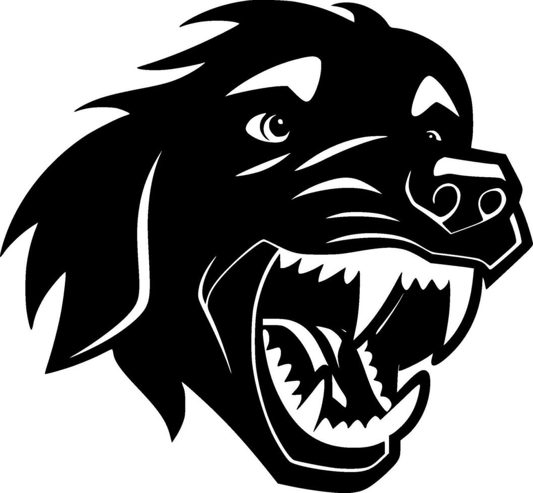 Dog, Black and White Vector illustration