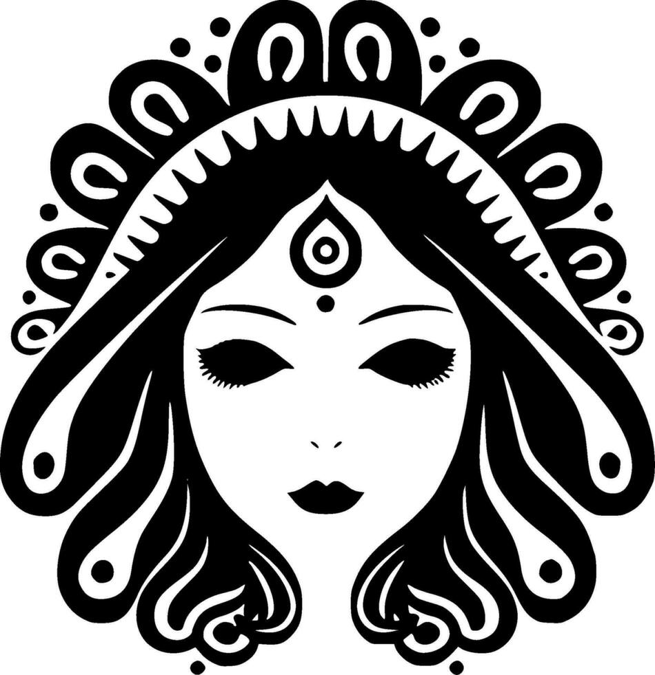 Boho, Black and White Vector illustration