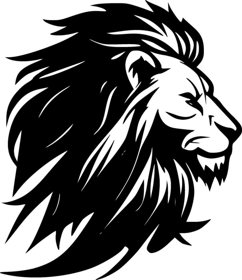 Lion - Black and White Isolated Icon - Vector illustration