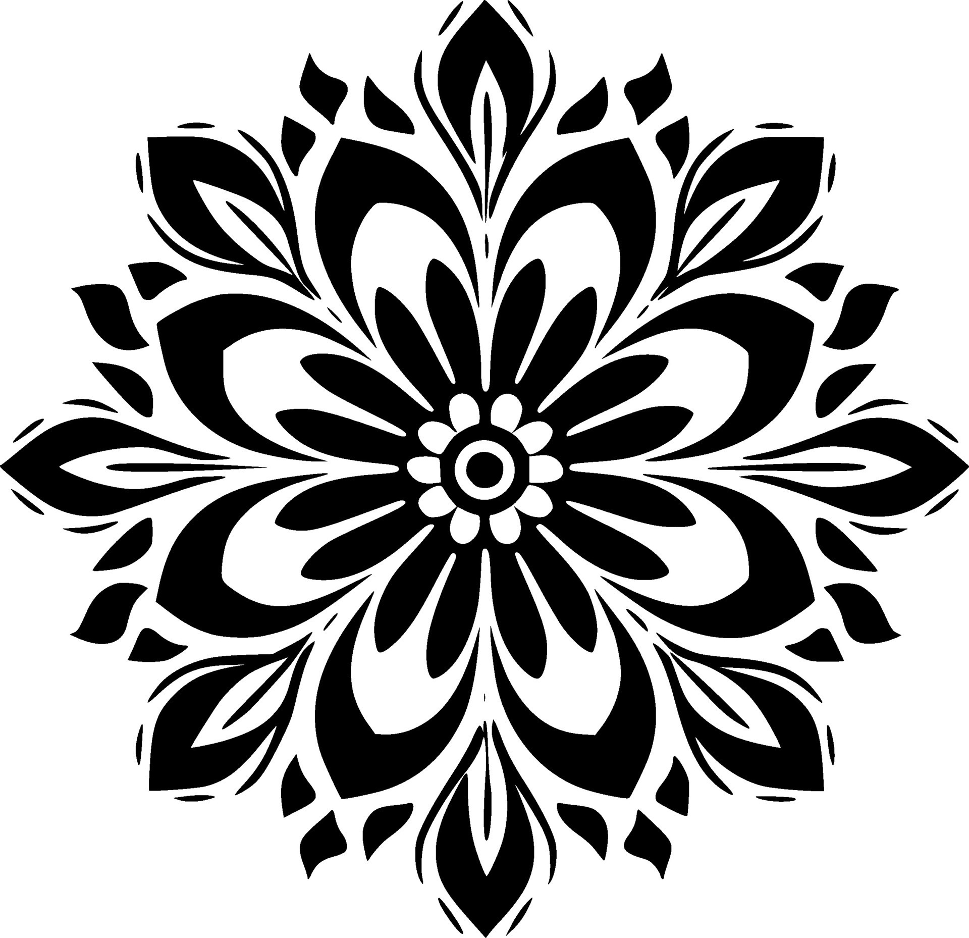 Mandala, Black and White Vector illustration 26708269 Vector Art at