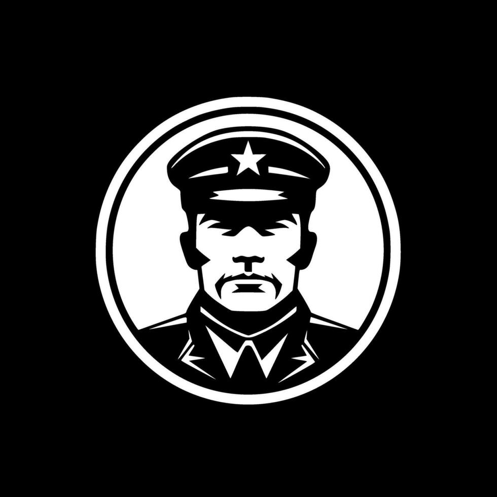 militar - negro y blanco aislado icono - vector ilustración