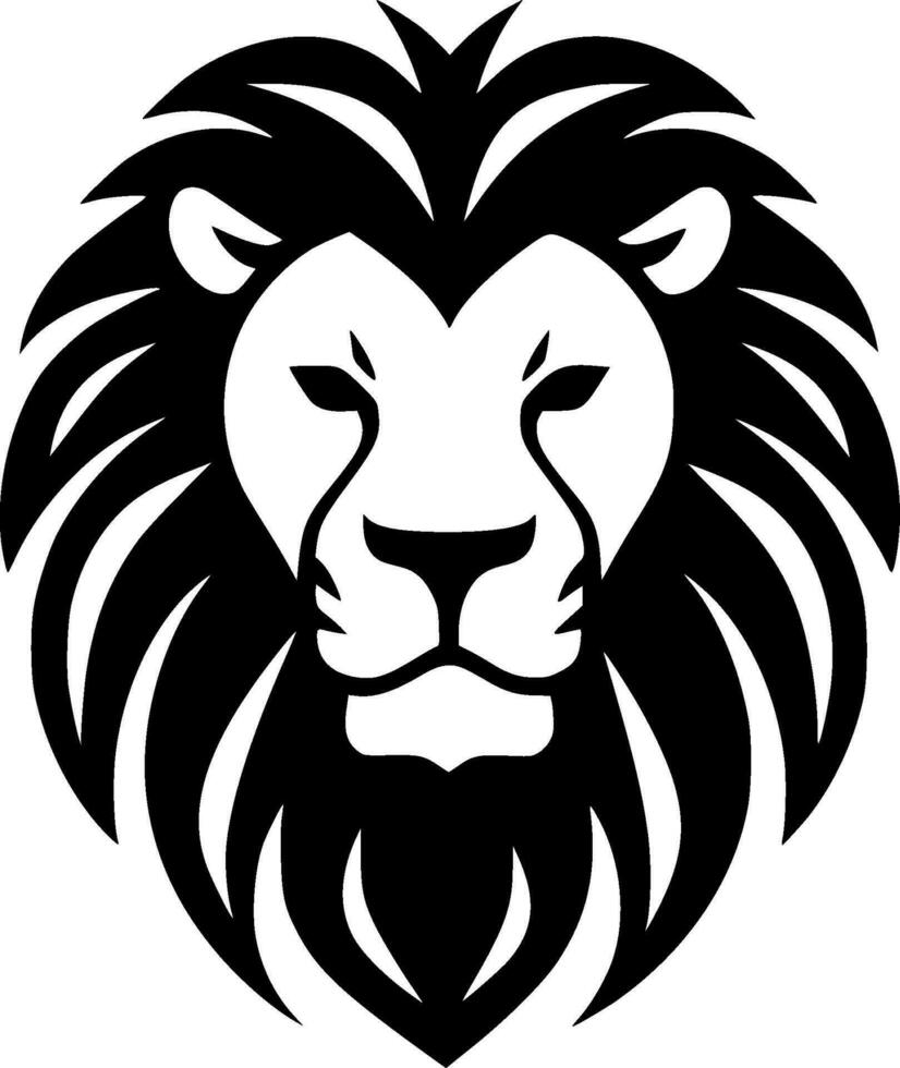 Lion, Black and White Vector illustration