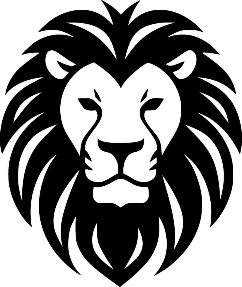 Lion, Black and White Vector illustration