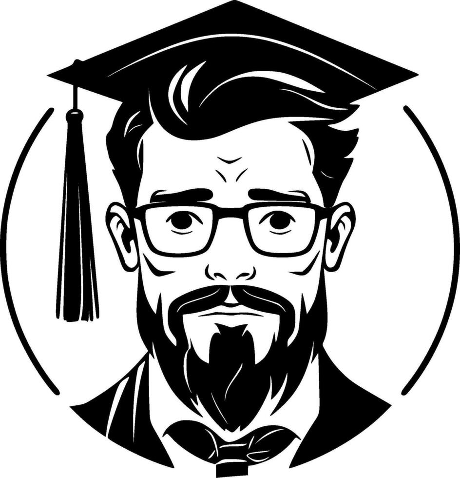 grad - negro y blanco aislado icono - vector ilustración