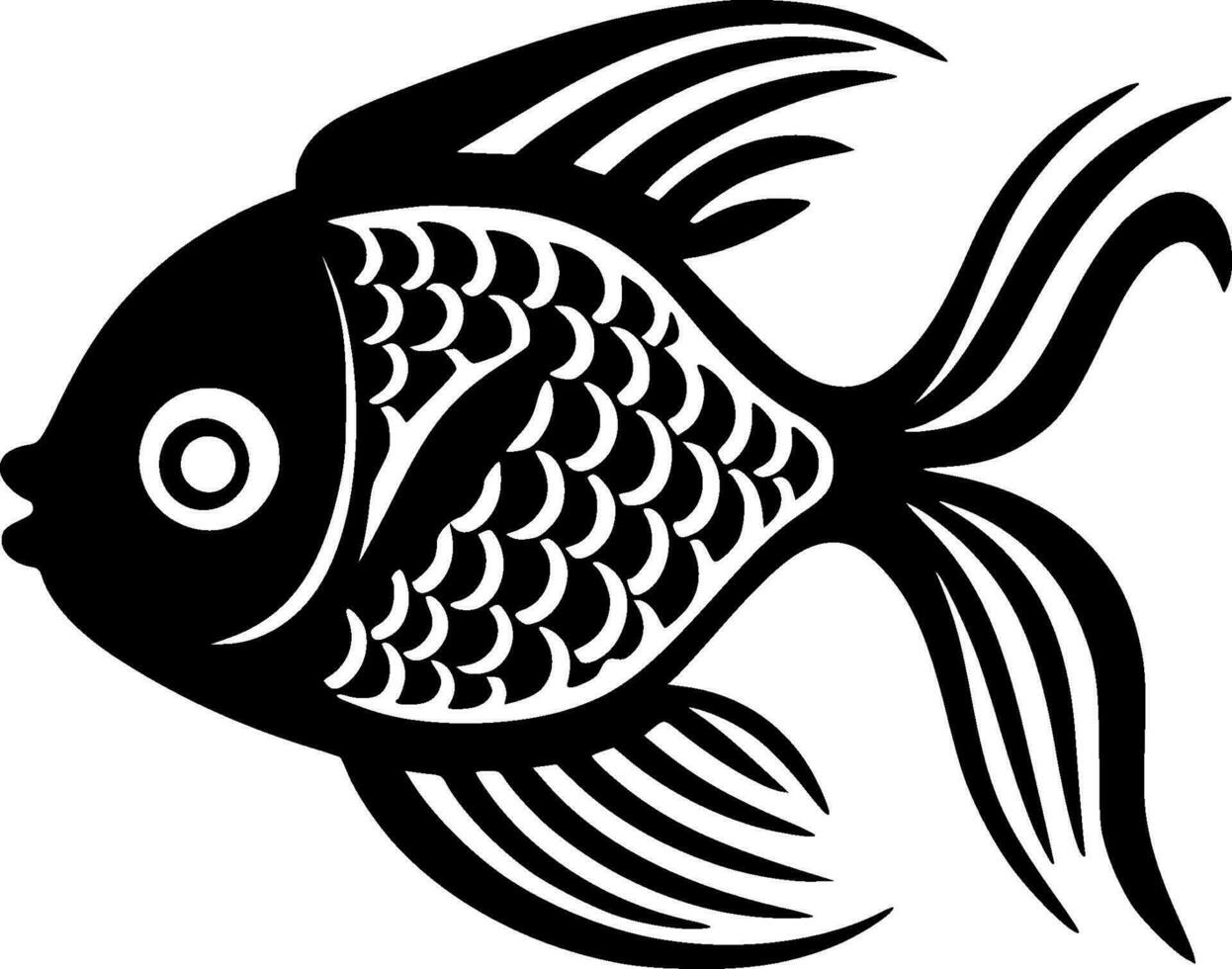 Fish, Minimalist and Simple Silhouette - Vector illustration